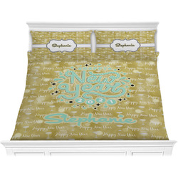 Happy New Year Comforter Set - King w/ Name or Text