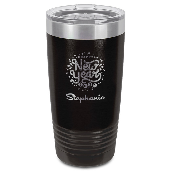 Happy New Year Black Polar Camel Tumbler - 20oz - Front