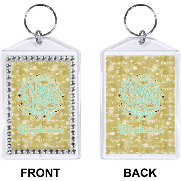 Happy New Year Bling Keychain (Front + Back)