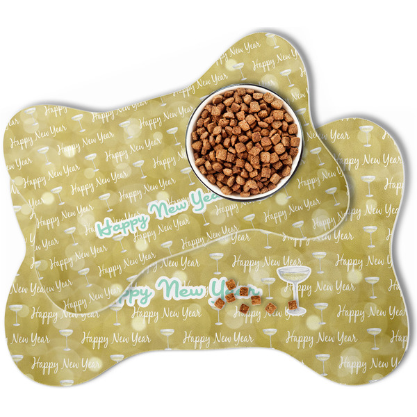 Happy New Year Bone Shaped Dog Mats - MAIN