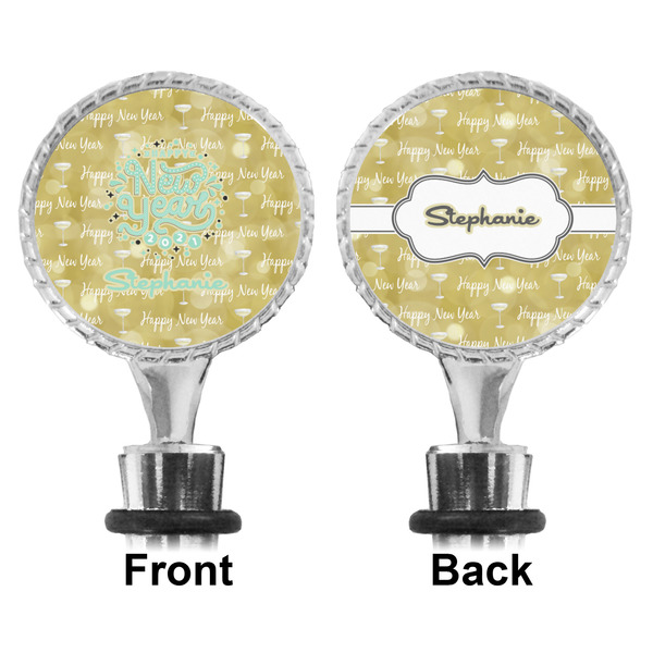Happy New Year Bottle Stopper - Front and Back