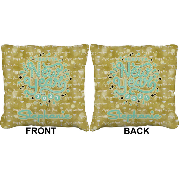 Happy New Year Burlap Pillow Approval