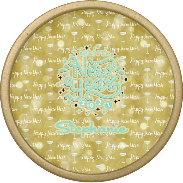 Happy New Year Cabinet Knob - Gold - Front