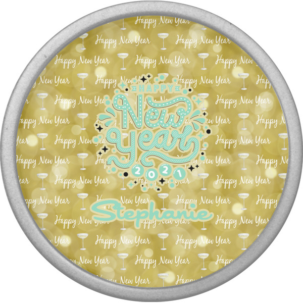 Happy New Year Cabinet Knob - Nickel - Front