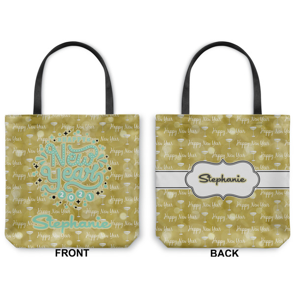 Happy New Year Canvas Tote - Front and Back