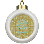 Happy New Year Ceramic Ball Ornament (Personalized)