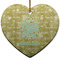 Happy New Year Ceramic Flat Ornament - Heart (Front)