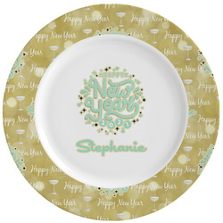 Happy New Year Ceramic Dinner Plates (Set of 4) (Personalized)