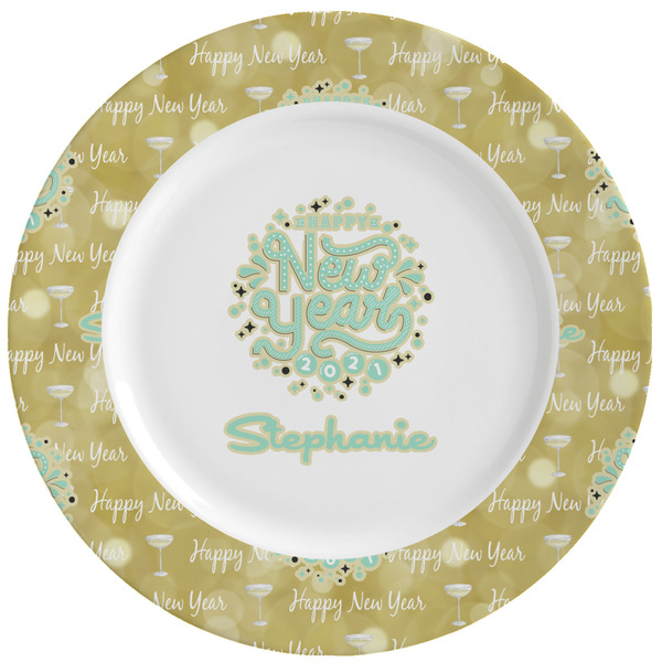 Custom Happy New Year Ceramic Dinner Plates (Set of 4) (Personalized)