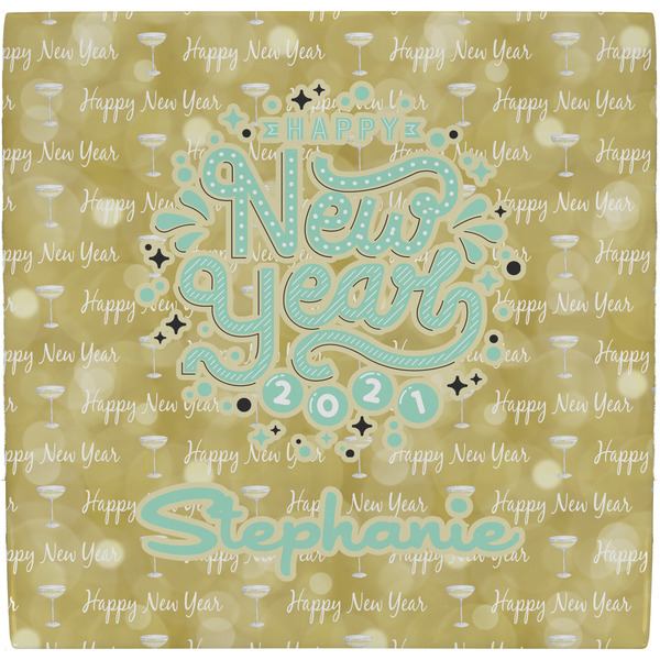 Custom Happy New Year Ceramic Tile Hot Pad w/ Name or Text