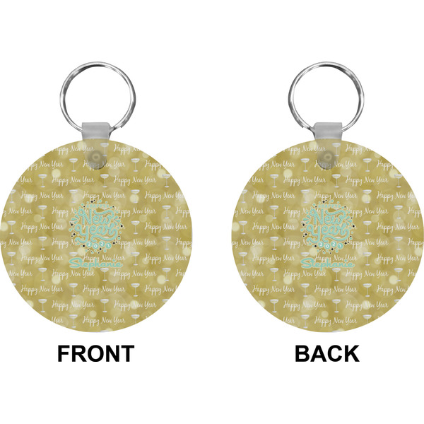 Happy New Year Circle Keychain (Front + Back)