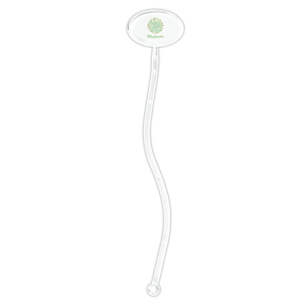 Happy New Year Clear Plastic 7" Stir Stick - Oval - Single Stick