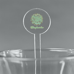 Happy New Year 5.5" Round Plastic Stir Sticks - Clear