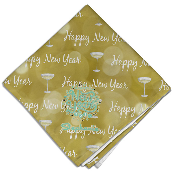Custom Happy New Year Cloth Dinner Napkin - Single w/ Name or Text