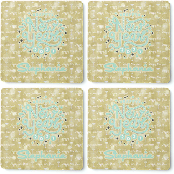 Happy New Year Coaster Rubber Back - Apvl