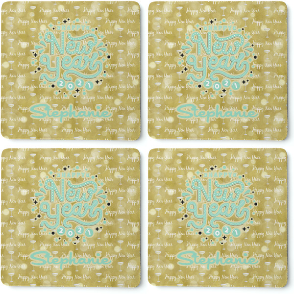 Happy New Year Coaster Rubber Back - Apvl