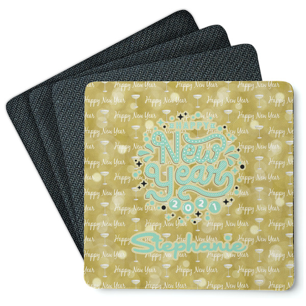 Happy New Year Coaster Rubber Back - Main