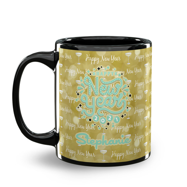 Happy New Year Coffee Mug - 11 oz - Black