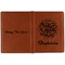 Happy New Year Cognac Leather Passport Holder Outside Double Sided - Apvl