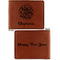 Happy New Year Cognac Leatherette Bifold Wallets - Front and Back