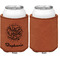 Happy New Year Cognac Leatherette Can Sleeve - Single Sided Front and Back