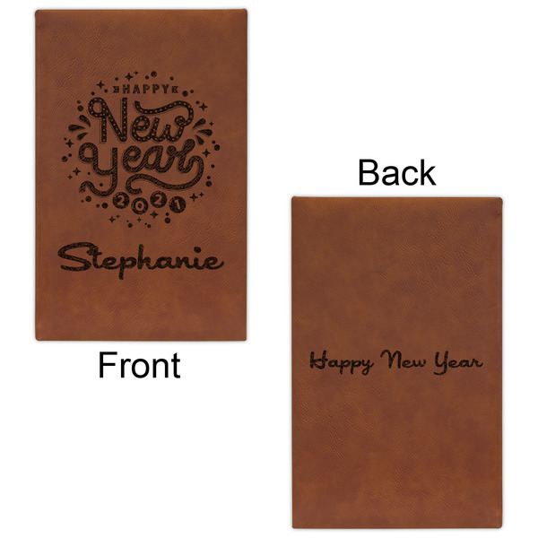 Happy New Year Cognac Leatherette Journal - Double Sided - Apvl