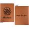 Happy New Year Cognac Leatherette Portfolios with Notepad - Large - Double Sided - Apvl