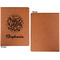 Happy New Year Cognac Leatherette Portfolios with Notepad - Large - Single Sided - Apvl