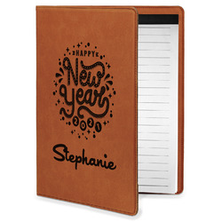 Happy New Year Leatherette Portfolio with Notepad - Small - Single Sided (Personalized)