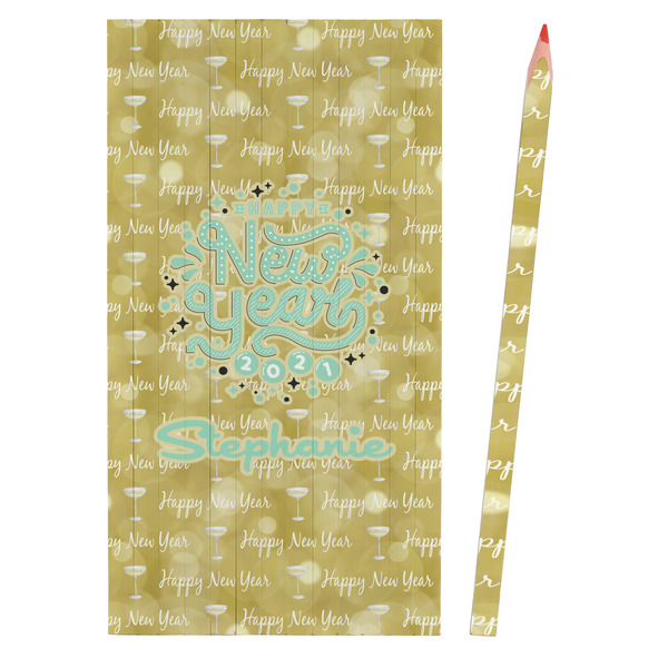 Happy New Year Colored Pencils - Front View