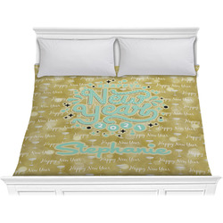 Happy New Year Comforter - King w/ Name or Text