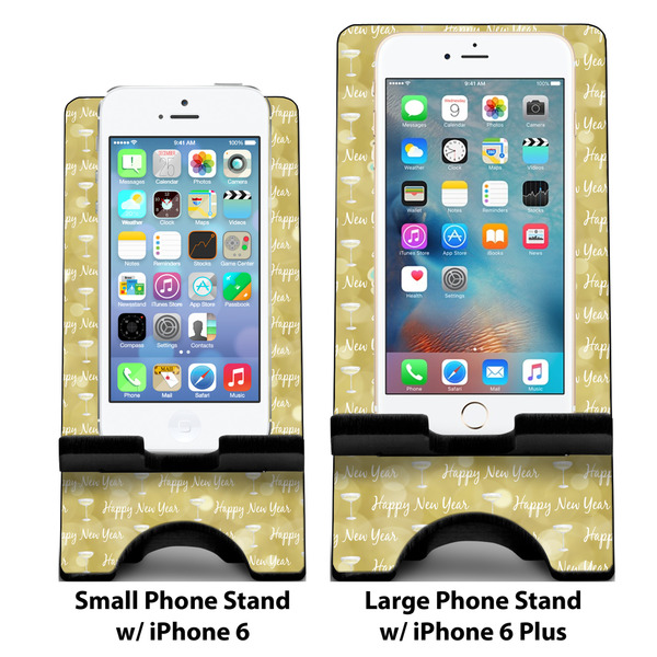Happy New Year Compare Phone Stand Sizes - with iPhones
