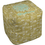Happy New Year Cube Pouf Ottoman - 13" w/ Name or Text
