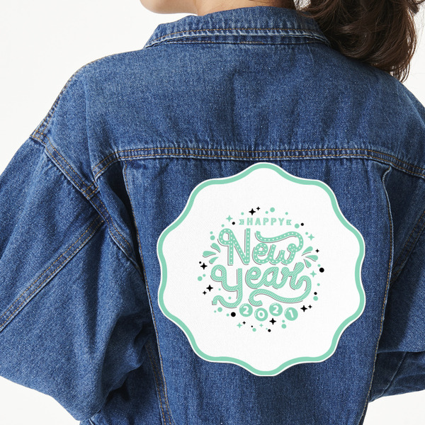 Custom Happy New Year Twill Iron On Patch - Custom Shape - 3XL