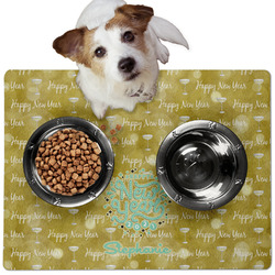 Happy New Year Dog Food Mat - Medium w/ Name or Text
