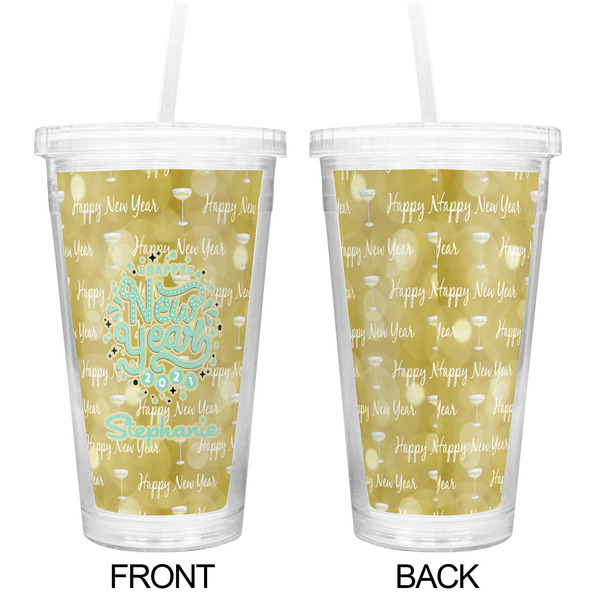 Happy New Year Double Wall Tumbler with Straw - Approval