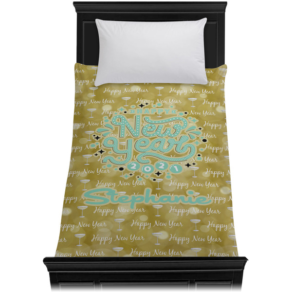Happy New Year Duvet Cover - Twin XL - On Bed - No Prop