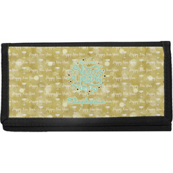 Happy New Year Canvas Checkbook Cover w/ Name or Text