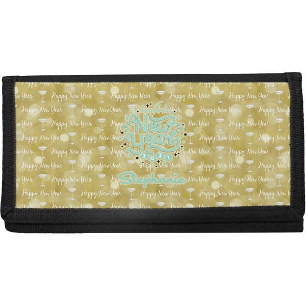 Custom Happy New Year Canvas Checkbook Cover w/ Name or Text