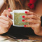 Happy New Year Espresso Cup - 6oz (Double Shot) LIFESTYLE (Woman hands cropped)