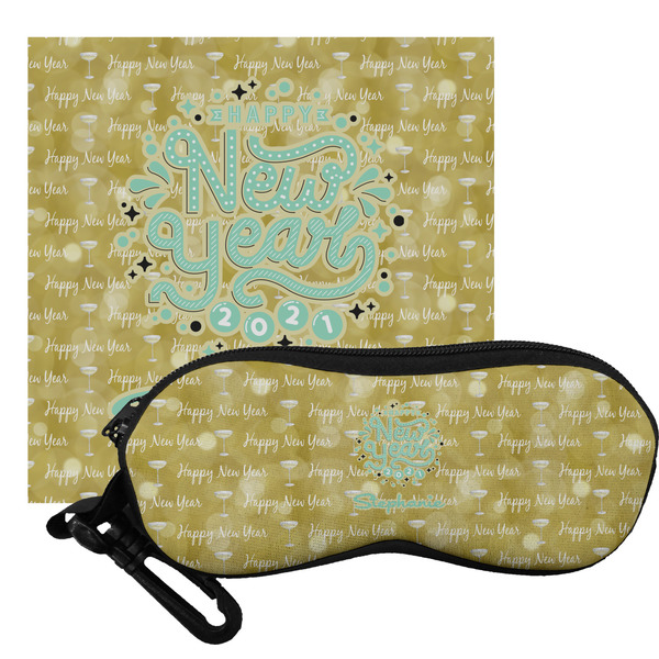 Custom Happy New Year Eyeglass Case & Cloth w/ Name or Text