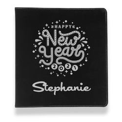 Happy New Year Leather Binder - 1" - Black (Personalized)