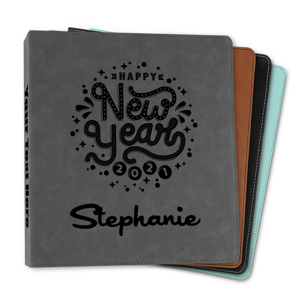 Custom Happy New Year Leather Binder - 1" (Personalized)