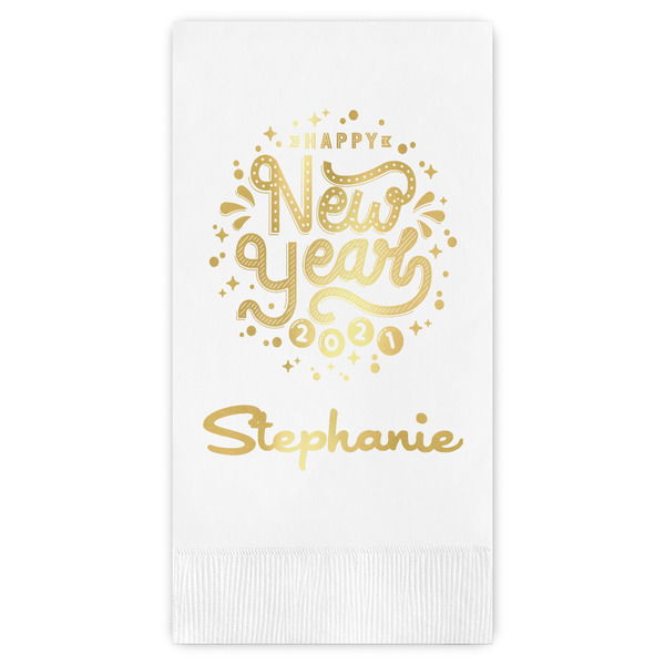 Custom Happy New Year Guest Napkins - Foil Stamped (Personalized)