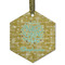 Happy New Year Flat Glass Ornament - Hexagon w/ Name or Text