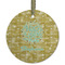 Happy New Year Flat Glass Ornament - Round w/ Name or Text
