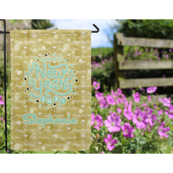 Happy New Year Garden Flag - Outside In Flowers