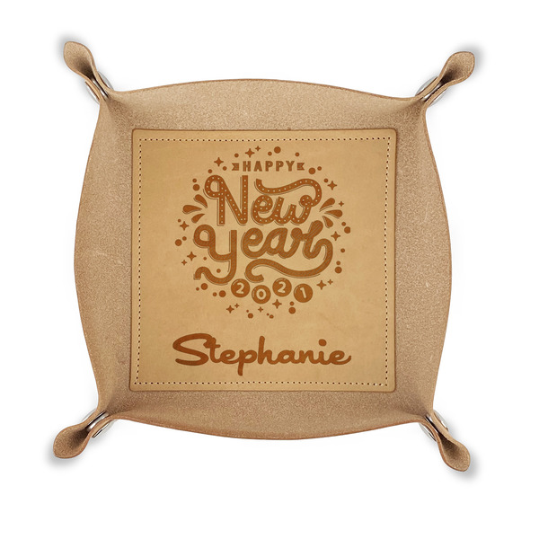 Custom Happy New Year Genuine Leather Valet Tray (Personalized)