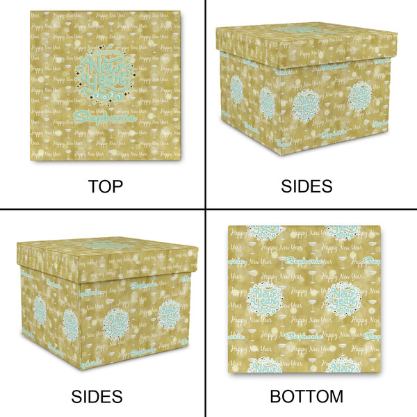 Happy New Year Gift Boxes with Lid - Canvas Wrapped - Large - Approval