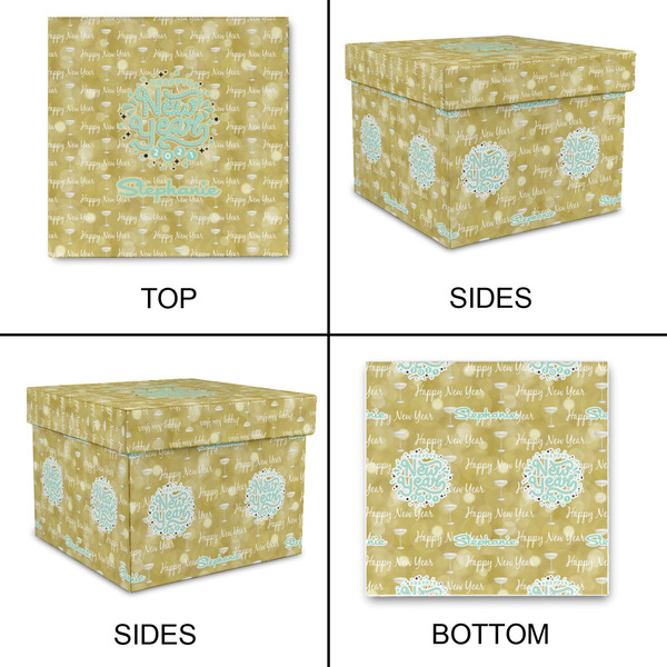 Happy New Year Gift Boxes with Lid - Canvas Wrapped - Medium - Approval